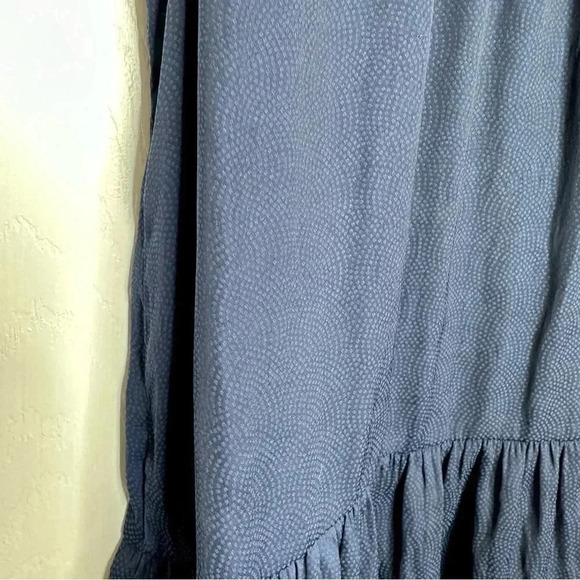 Denver Hayes Blouse Sleeveless U-Shape Neckline Semi-Sheer Peplum Blue Sz Medium - Picture 15 of 16